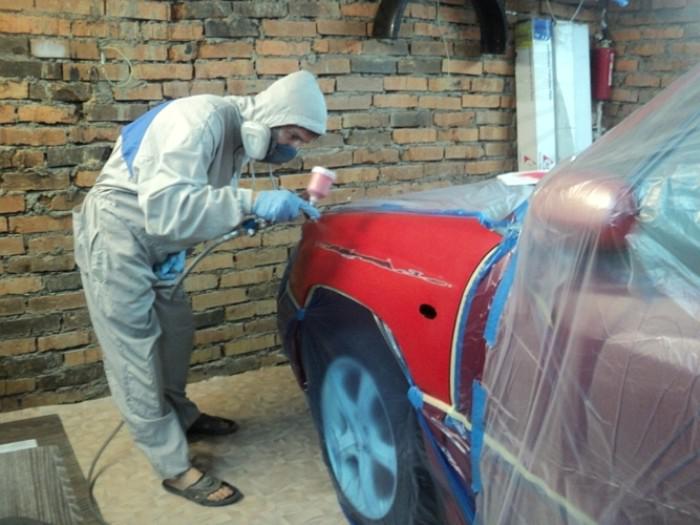 Покраска авто с помощью краскопульта